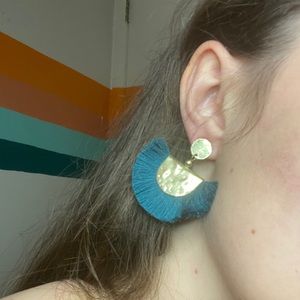 TURQUOISE x GOLD MAYAN EARRINGS